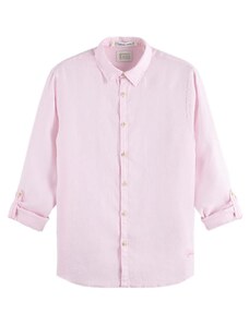 SCOTCH & SODA Cămaşă Linen Shirt With Sleeve Roll-Up 171612 SC0488 rose