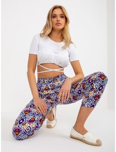 Fashionhunters Purple summer patterned trousers SUBLEVEL