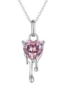 ArgintBoutique Lantisor din argint Pink Droplet Heart ARG407A