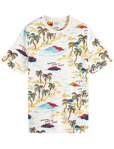 SCOTCH & SODA T-Shirt Palm-Printed Crewneck T-Shirt 171683 SC5739 white palmtree island aop