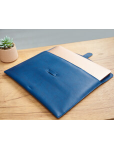 Natural Husa plic Macbook 13 din PU Biogreen, albastru