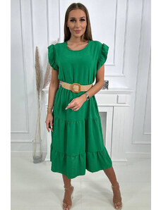 Kesi Dress with ruffles green