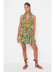 Rochie de plajă Trendyol cu model de fructe mini-țesut cu decolteu, 100% bumbac