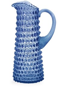 KLIMCHI Hobnail crystal tall jug - Blue