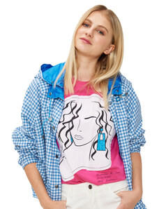 Tricou Mdm pentru Femei T-Shirt With Girl Print On Fabric 64208307_125 (Marime: XS)