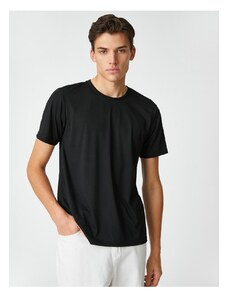 Koton Basic T-shirt Crew Neck Short Sleeves Label Detailed
