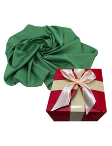 FashionForYou Esarfa scurta de dama, din matase satinata, in cutie cadou, Verde, 70x70 cm (Dimensiune: 70x70)