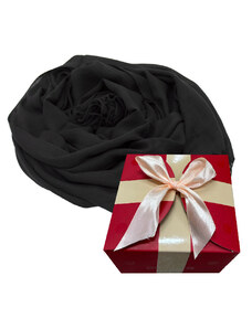 FashionForYou Esarfa tip sal, din material subtire cu casmir, in cutie cadou, Negru, 178x72 cm (Dimensiune: 178x72)