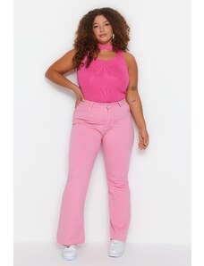 Blugi din denim Trendyol Pink Cutaway Spanish Fit