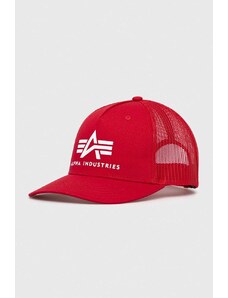 Alpha Industries șapcă din bumbac culoarea roșu, cu imprimeu 186902.328-SpeedRed