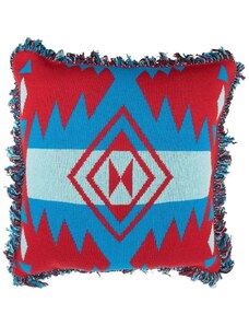 Alanui intarsia-knit fringed-edge pillow - Red