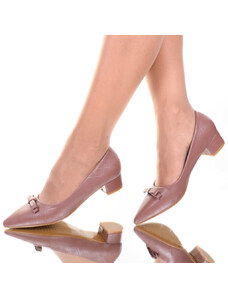 Pantofi piele ecologica roz inchis Sebastia