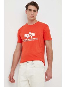 Alpha Industries tricou din bumbac culoarea roșu, cu imprimeu 100501.577-AtomicRed