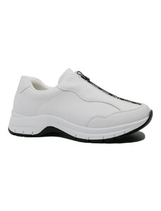Pantofi sport Remonte din piele naturala, albi, cu fermoar in fata REMDOG03-80