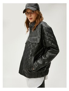 Jachetă matlasată Koton Leather Look