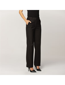 Willsoor Pantaloni de seară negri pentru femei cu un model fin 14986
