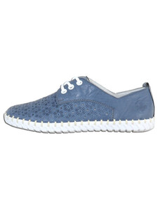 Pantofi dama, Rieker, L1307-12-Albastru, casual, piele naturala, cu talpa joasa, albastru (Marime: 37)
