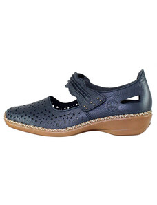 Pantofi dama, Rieker, 41399-14-Albastru-Inchis, casual, piele naturala, cu talpa joasa, albastru inchis (Marime: 40)