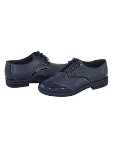 Pantofi dama, Nicolis, 110706-Albastru-Inchis, casual, piele naturala, cu toc, albastru inchis (Marime: 38)