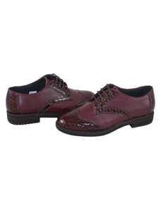 Pantofi dama, Nicolis, 110706-Bordo, casual, piele naturala, cu toc, bordo (Marime: 36)