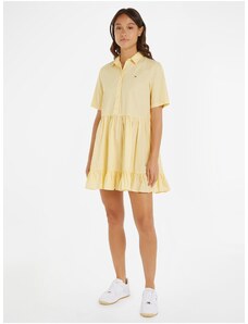 Tommy Hilfiger Light Yellow Ladies Shirt Dress Tommy Jeans - Ladies
