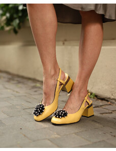 Passofino Pantofi decupati cu accesoriu Paris Yellow