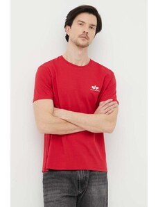 Alpha Industries tricou din bumbac culoarea roșu, cu imprimeu 188505.328-SpeedRed