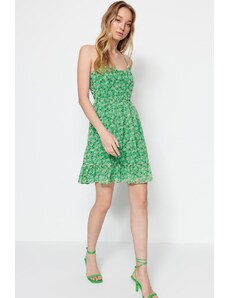 Trendyol verde talie deschidere mini țesut model țesut rochie țesută