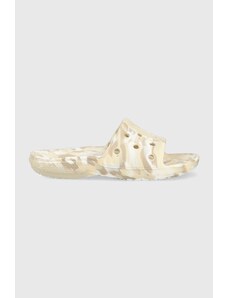 Crocs papuci Classic Marbled Slide femei, culoarea bej, 206879 206879.2Y3-2Y3