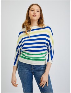 Orsay Blue-cream Women's Striped Sweater - Women