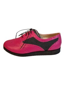 Pantofi casual cu talpa joasa dama Diane Marie P 120 piele naturala roz