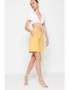 Trendyol Yellow Regular Fit Pocket Woven Shorts