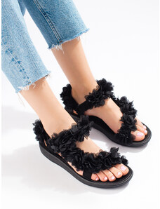 Women's black scented Velcro sandals Shelvt