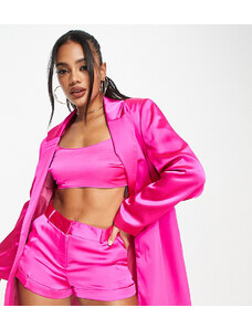 ASYOU tailored satin blazer co-ord in pink pop