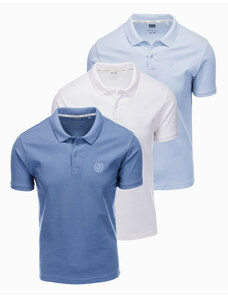 Ombre Set de tricouri polo pentru bărbați cu tricou piqué, set de 3 perechi - mix V13 Z28