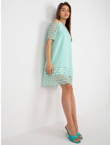 Fashionhunters Mint cocktail dress with exposed shoulders