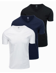 Ombre V-NECK set de tricouri din bumbac V-NECK set de 3 bucăți - mix V12 Z29