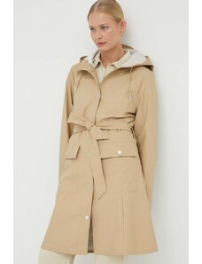 Rains palton de ploaie 18130 Curve Jacket femei, culoarea bej, de tranziție 18130.24-24Sand