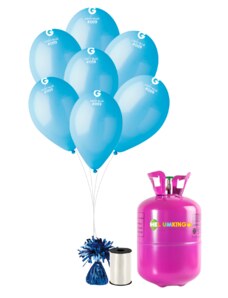 HeliumKing Set petrecere heliu cu baloane albastre 30 buc