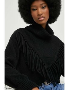 Answear Lab pulover femei, culoarea negru, călduros, cu guler