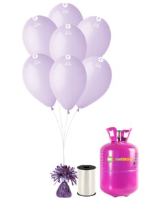 HeliumKing Set petrecere heliu cu baloane mov 30 buc