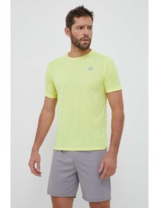 New Balance tricou de alergare Impact Run culoarea galben, neted