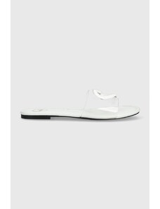 Love Moschino papuci femei, culoarea alb, JA28441G0GIRD99A