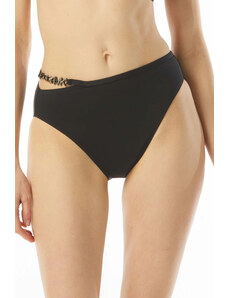 MICHAEL KORS Bikini Bottom Signature Solids Logo Chain High Waist Bottom MM1K034 001 black
