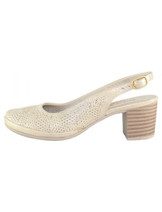 Pantofi dama, Dogati, 802-10-Bej, elegant, piele naturala, cu toc, bej (Marime: 39)