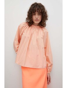 Drykorn bluza din bumbac femei, culoarea portocaliu, neted
