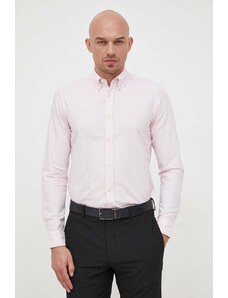 Boss Orange BOSS cămașă din bumbac ORANGE bărbați, culoarea roz, cu guler italian, regular 50489341