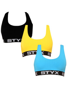 3PACK sutien pentru femei Styx sport multicolor (3IP96089) L