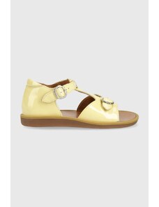 Pom D'api sandale din piele pentru copii culoarea galben