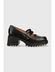 Charles Footwear pantofi de piele Kiara Mary Jane culoarea negru, cu platforma, Kiara.Mary.Jane.Loafer